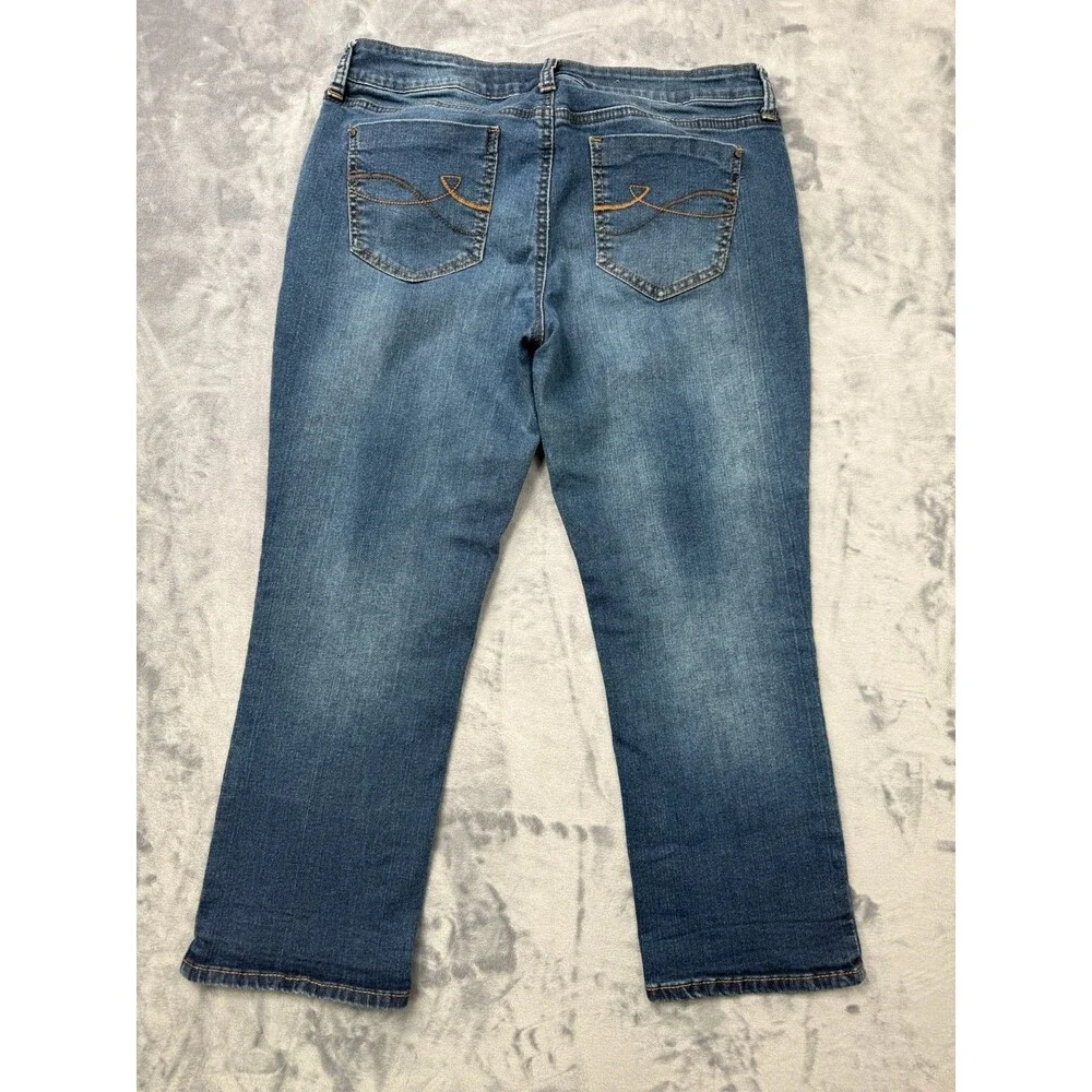 DKNY Jeans Petites Womens 8R Blue Denim Stretch Bootcut Medium Wash Streetwear